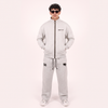 Classic Mock Neck Tracksuit – Heather Grey