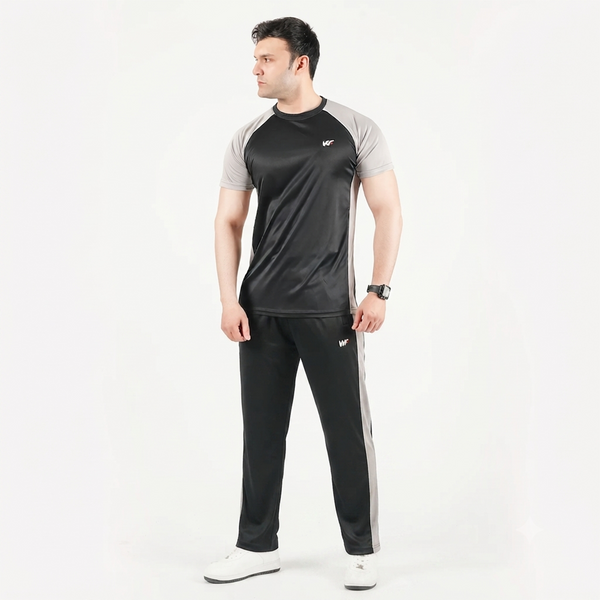 Black and Silver Tracksuit