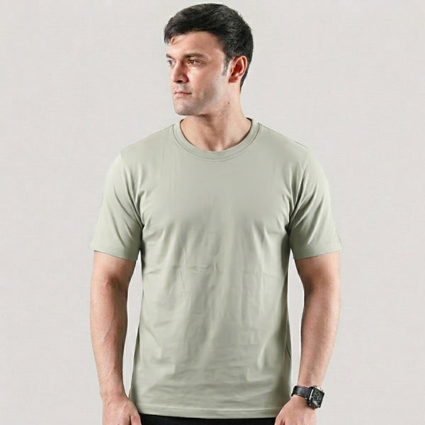 Steal Grey Lycra Cotton Tshirt