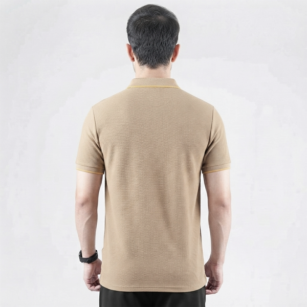 Beige V-Neck Polo