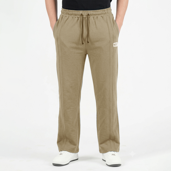 Sand Brown Double Stitch loose fit Trousers