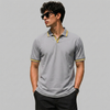 Light Ash Gray V-Neck Polo