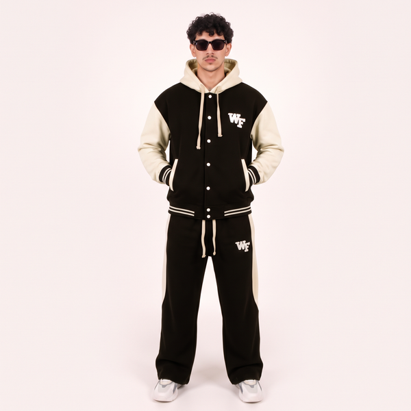 Black & Cream Baseball Tracksuit
