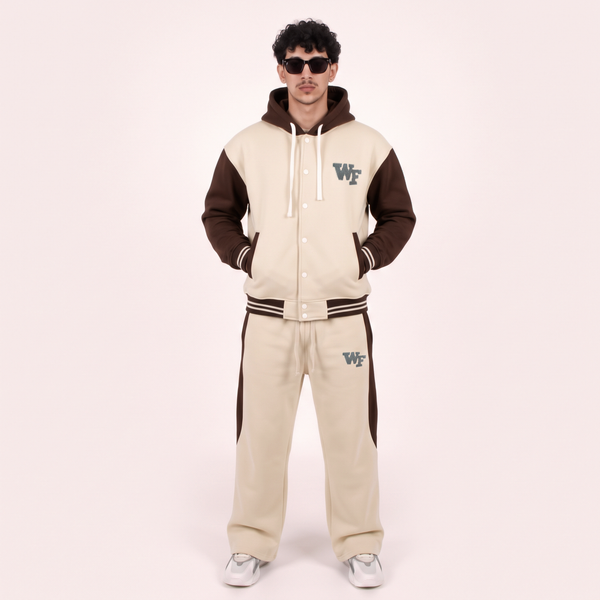 Cream & Brown Baseball Tracksuit