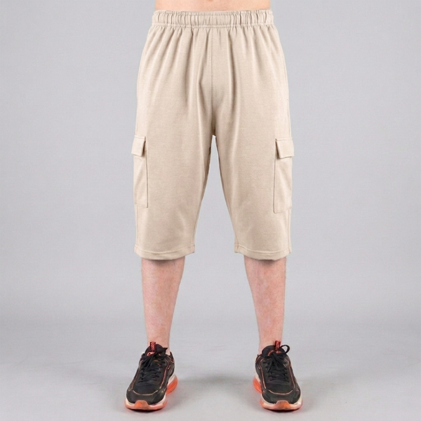 Sand Beige 3 Quarter Shorts