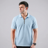 Ocean Blue Zip-up Polo