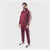 Maroon Tracksuit With Three White Stripes