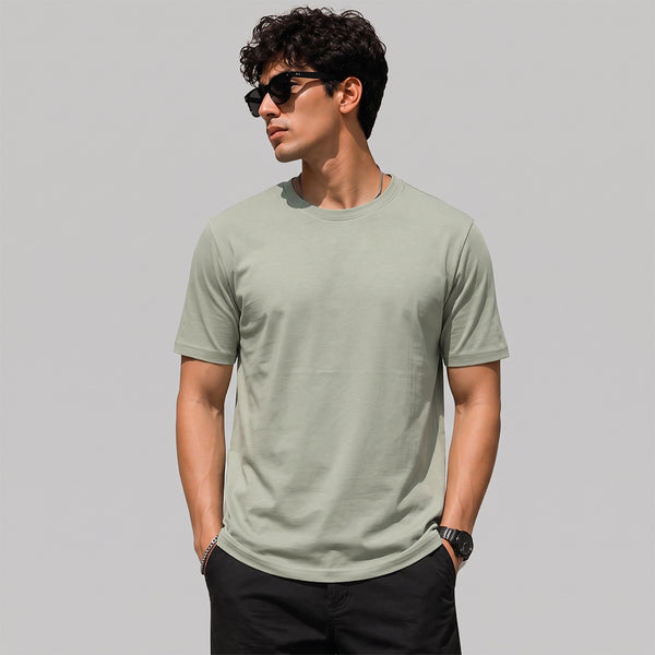 Steal Grey 4 Way Stretch Cotton Tshirt