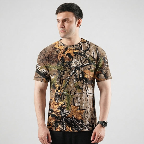 Lycra Cotton Forest Camo Tshirt