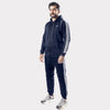 Navy Blue Tracksuit With Three White Stripes