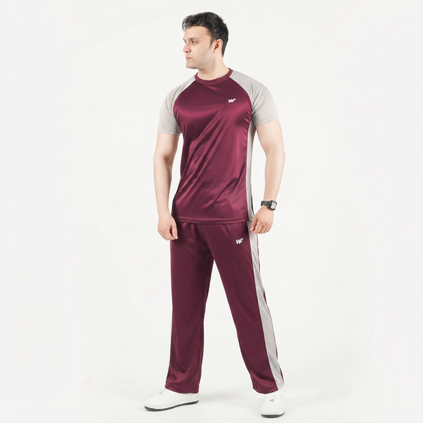 Maroon and Silver Tracksuit