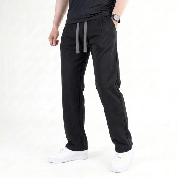 Black Plain Interlock Trouser