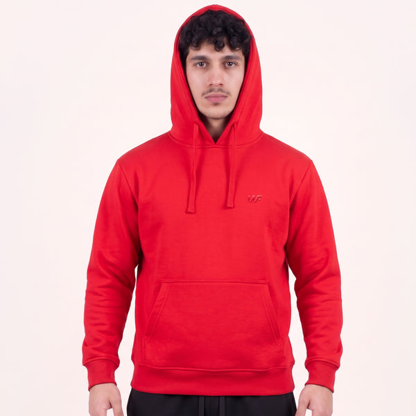 Unisex Round Neck Red Hoodie