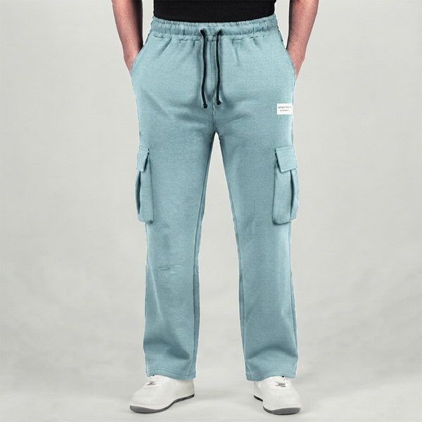 Sky Blue Interlock Cargo Trouser