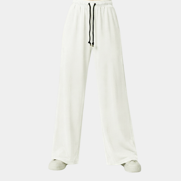 Premium Cream White Loose Fit Cotton Interlock Trouser