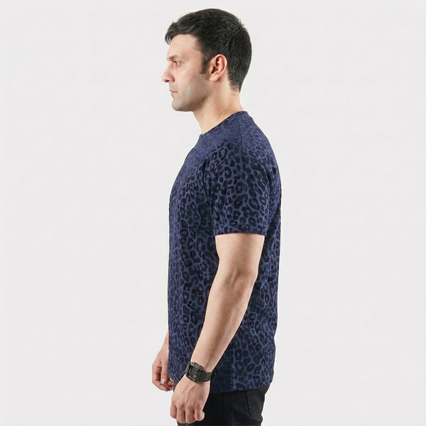 Blue Leopard Print T-shirt