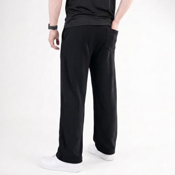 Black Plain Interlock Trouser