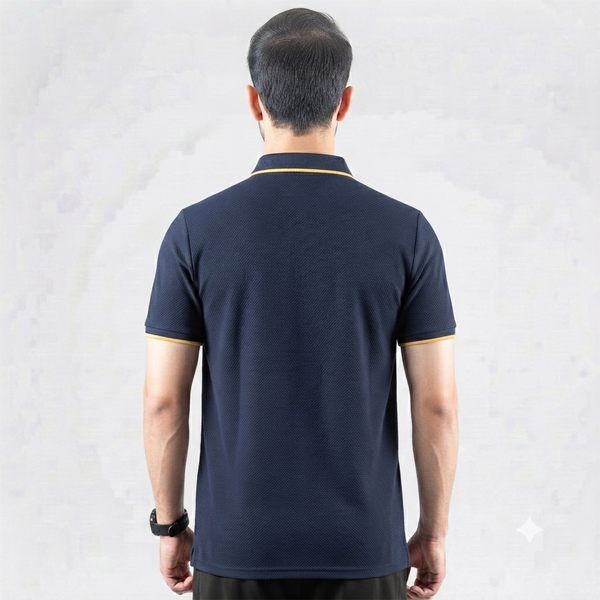 Dark Blue V-Neck Polo