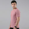 Pink Ribbed Crew Neck T shirt.