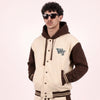 Creamy Mocha Varsity Snap Hoodie