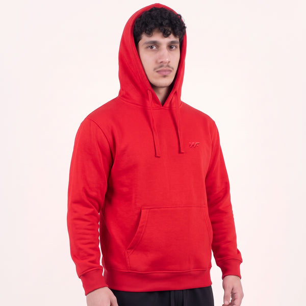 Unisex Round Neck Red Hoodie