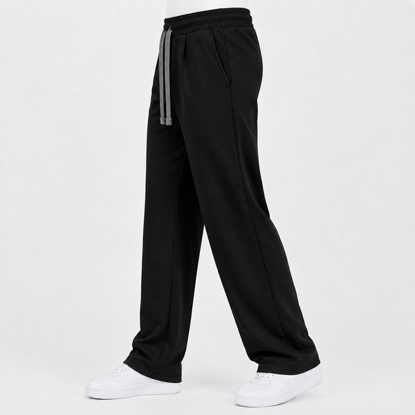Black Plain Interlock Trouser