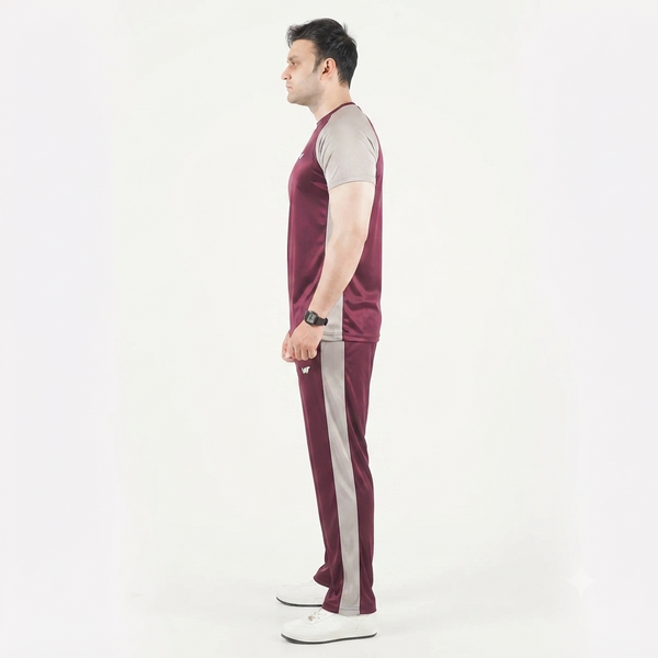 Maroon and Silver Tracksuit