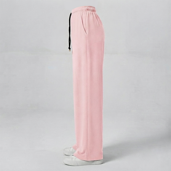 Premium Blush Pink Loose Fit Cotton Interlock Trouser