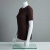 Dark Brown Ribbed Crew Neck T shirt
