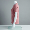 Pink Ribbed Crew Neck T shirt.