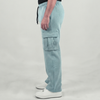 Sky Blue Interlock Cargo Trouser