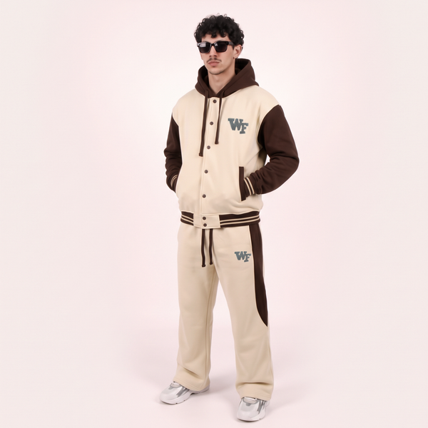Cream & Brown Baseball Tracksuit