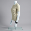 Beige Ribbed Crew Neck T Shirt