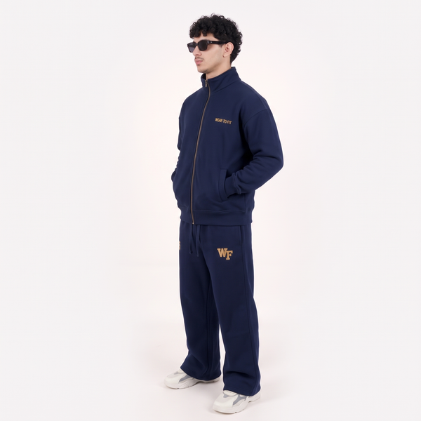 Classic Mock Neck Tracksuit – Navy