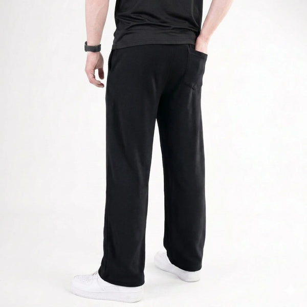 Black Plain Interlock Trouser