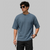 Steel Blue Boxy Fit Pique Interlock Shirt
