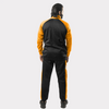 Mustard and Black Tracksuit With Three White Stripes