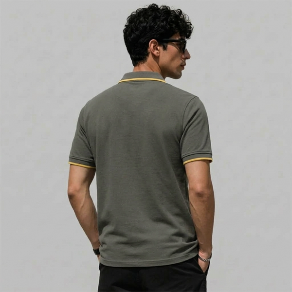 Charcoal V-Neck Polo