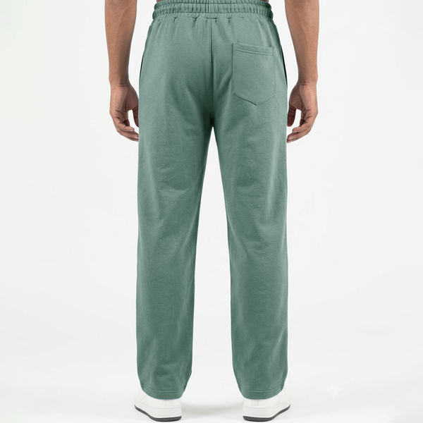 Sage Green Double Stitch loose fit Trousers