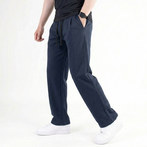 Navy Plain Interlock Trouser
