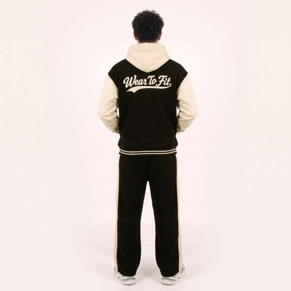 Black & Cream Baseball Tracksuit
