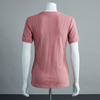 Pink Ribbed Crew Neck T shirt.