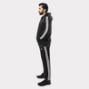 Black Tracksuit With Three White Stripes