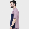 Lavender and Navy Side Panel T Shirt