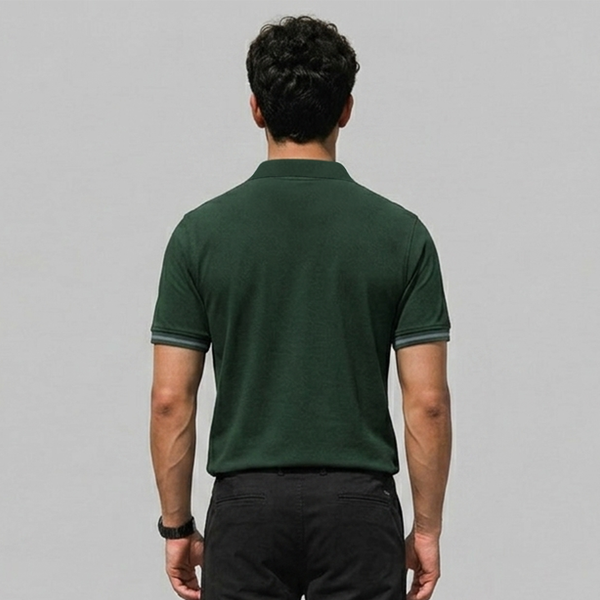 Forest Green V-Neck Polo