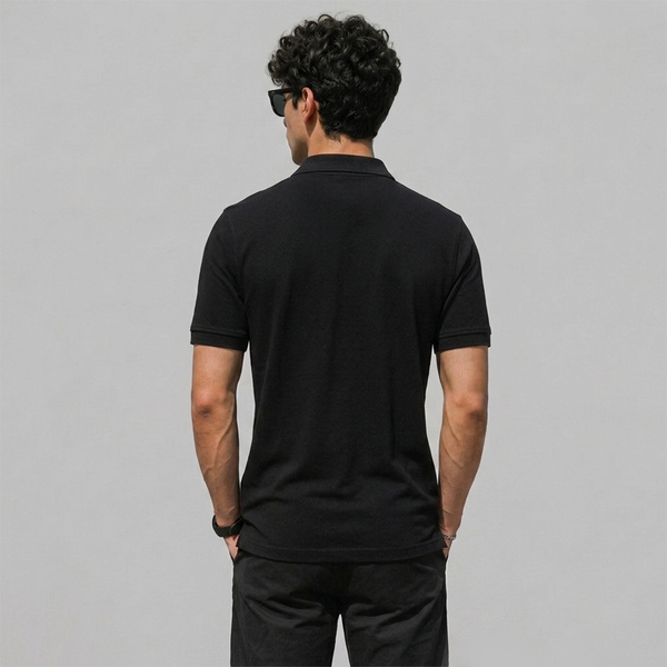 Black V-Neck Polo