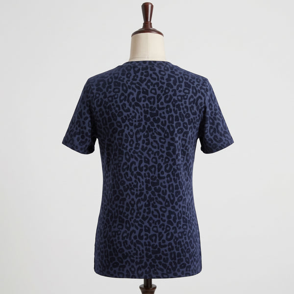 Blue Leopard Print Tshirt