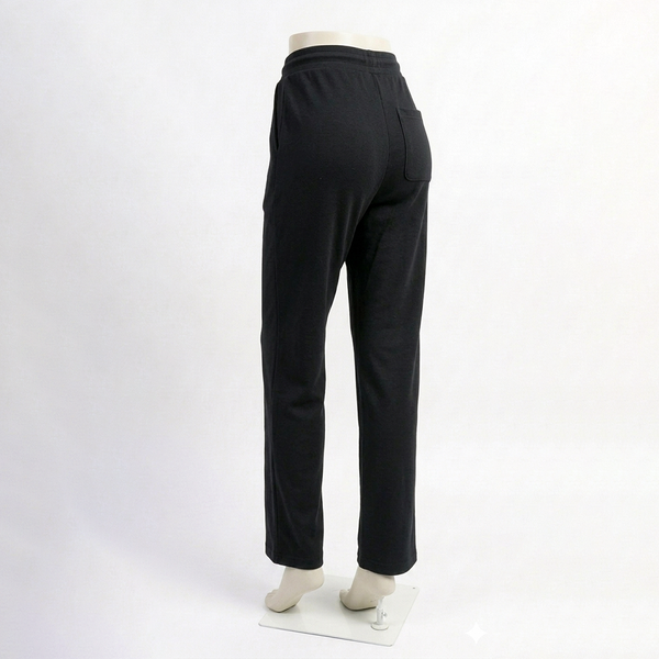 Black Plain Interlock Trouser