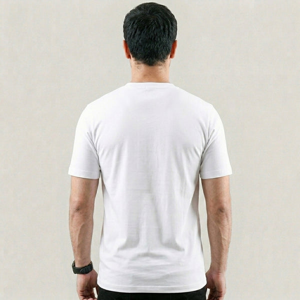 White Plain Lycra Cotton Tshirt