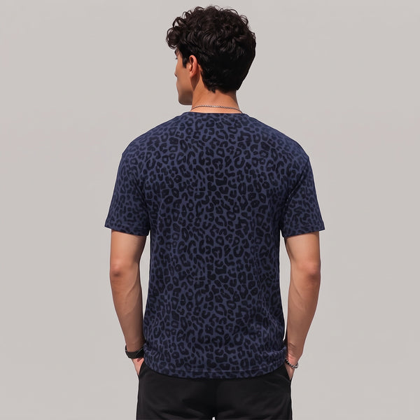 Blue Leopard Print T-shirt